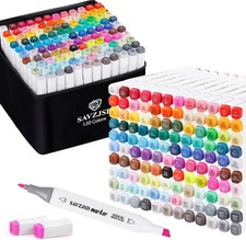120 Colors Alcohol Markers, Dual Tips Alcohol-Based Art Markers for Kids and ...