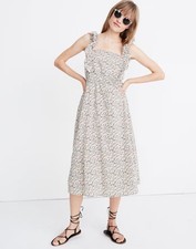 Madewell Ruffle-Strap Square-Neck Midi Dress in Fieldwalk Floral size 6