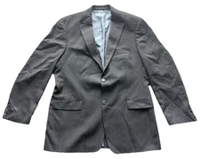 Hugo Boss Bertolucci Black Striped Men Sport Coat Jacket Size 44R Wool USA Made