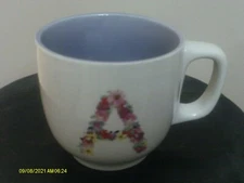 Monogram " A " Floral Coffee, Tea, Hot Cocoa Mug 17 Oz. New