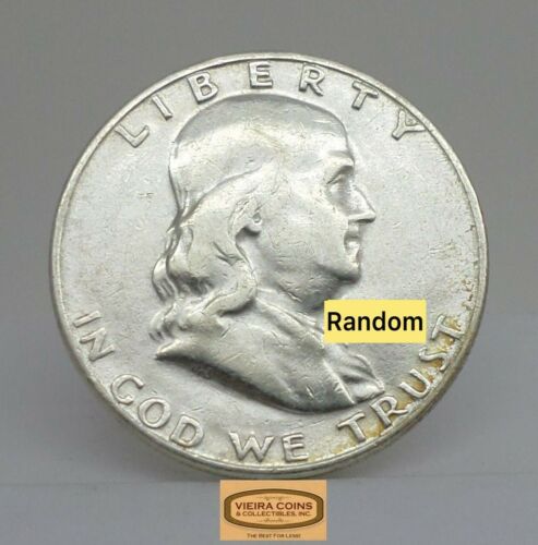 1950 Franklin Half Dollar, 90% Silver, Average Circulated - #E7 - 第 1/2 張圖片