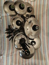 Set Pentole E Coperchi AMC Secuquick 11 PZ In Totale + 14 Forchette Per Fonduta