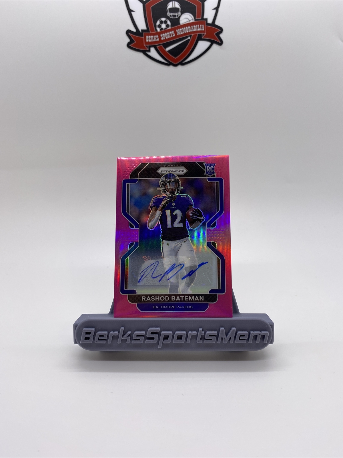 2021 Panini Prizm RASHOD BATEMAN Pink Prizm Auto #340 RC Ravens