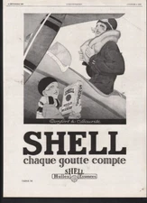 1929 SHELL OIL RAME VIRICA PLANE WOMAN CAN TIN AVIATION SPORT FLY PILOT  A20687