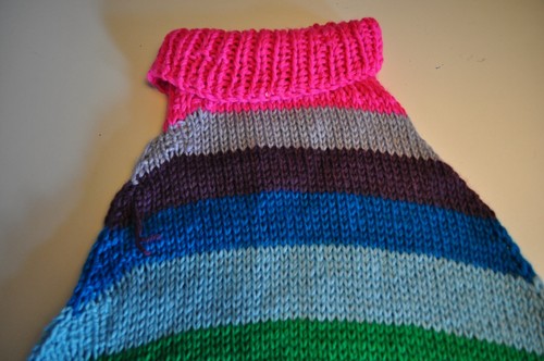 Handmade Poncho Knitted Rainbow Girls size 6-8 - Picture 4 of 6