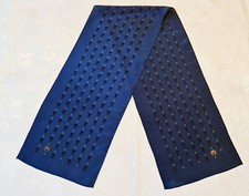 SCARF AUTHENTIC BORO COMUNE LOGO ART BLUE YELLOW BLACK SILK LONG MEN'S