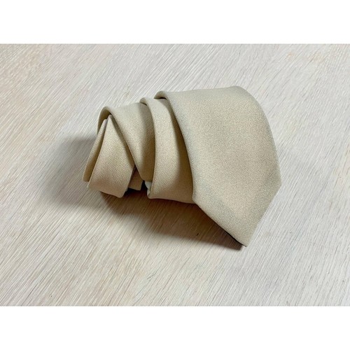 Vintage Kantal Paris Cream Necktie, 1970s Minimalist Skinny tie, Made in France - Picture 5 of 7
