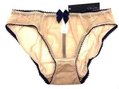 Love Claudette Dessous Mesh Bikini Panty Women's Sexy Lingerie Navy Sandstone