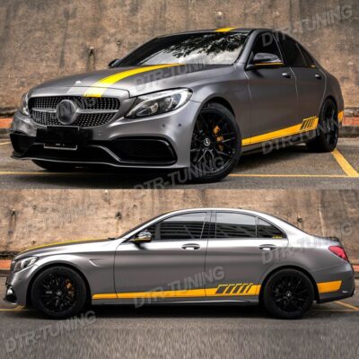 6  Offset Hood Edition 1 AMG Side Decal Vinyl Stripes For Mercedes C-Class W205