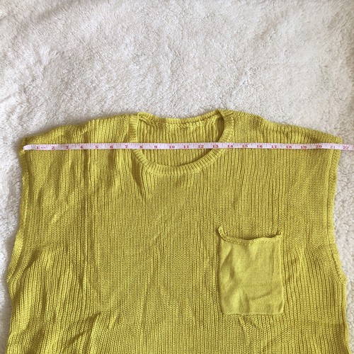 Women Yellow Blouse Top Knit Size XL Sleeveless Cotton Acrylic New No Tags - Picture 8 of 11