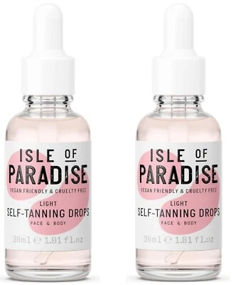 2 * Isle Of Paradise Self Tanning Drops Face & Body - Light 30ml