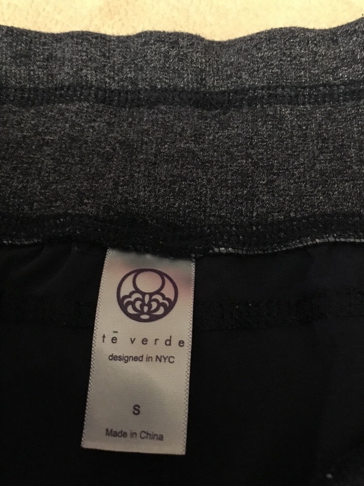 Te Verde Studio Pants Small Womens Crops Navy Blue Grey Fitness Dance Yoga View 3