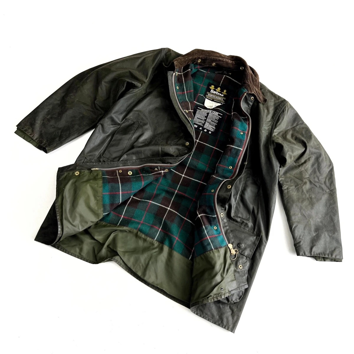 Men's Barbour A400 Northumbria Waxed Green Jacket Wax Coat Size XL /  C44/112cm | eBay