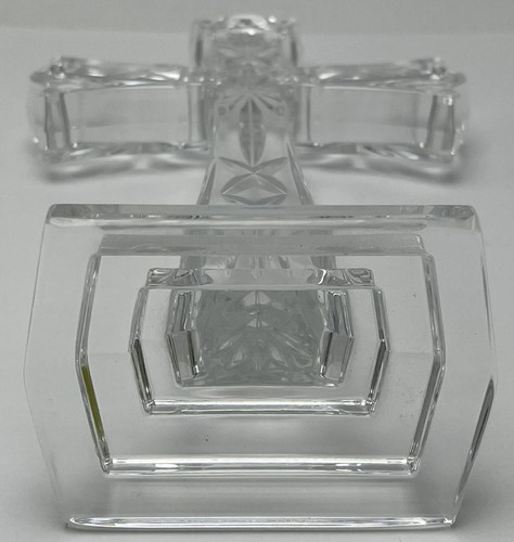 Waterford Crystal Clear Standing Cross Sculpture Statue Figurine Christianity - Picture 13 of 20