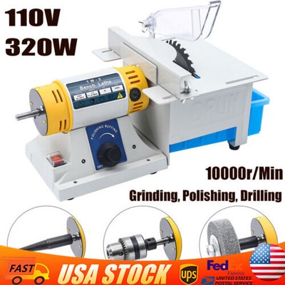 Gem Jewelry Rock Polishing Buffer Bench Lathe Table Saw Cutting Machine Polisher