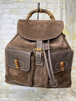 Gucci Vintage Bamboo Leather Backpack EUC Gucci Bamboo Leather Exterior Backpack Bags & Handbags for  main image 2
