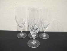 (4) Mikasa English Garden Crystal Iced Tea Glasses 8 1/2"