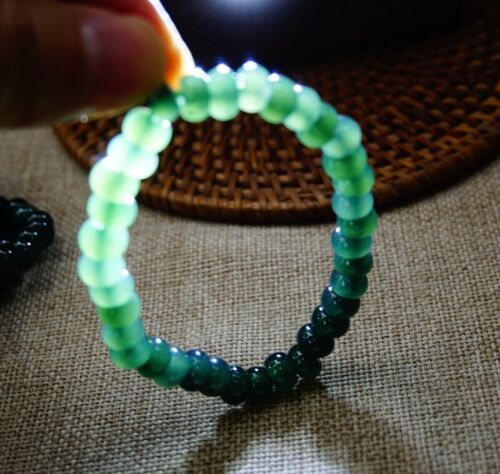 1P Certified Natural Grade A Jadeite Guatemalan Icy translucent bead bracelet - Picture 11 of 15