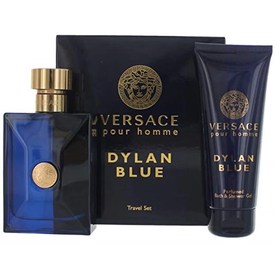 VERSACE DYLAN BLUE 3PC GIFT SET MEN - 1.7OZ EDT + 1.7OZ SHOWER GEL +