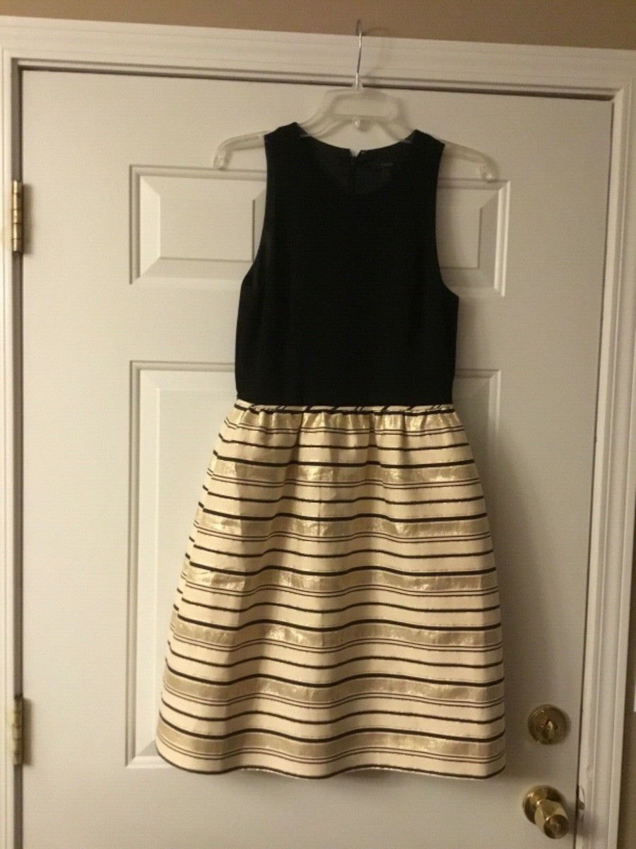 Womens J Crew 07192 Gold Stripe Dress Size 4 (CON24) Womens J Crew 07192 Gold Stripe Dress Size 4 (CON24)