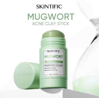 SKINTIFIC Mugwort Acne Clay Mask Stick (reduces redness, inflammation, pore) 40g