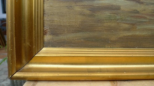 IMPRESIONISTA DESCONOCIDO - GRANJA NÓRDICA - ENTRAMADO - PINTURA AL ÓLEO - Imagen 6 de 11