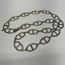 MICHAEL KORS Vintage Y2K Adjustable CHAIN LINK BELT Silver Tone Metal Womens 42"