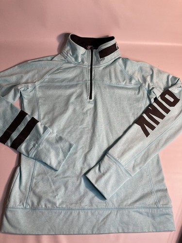 PINK Victoria secret Logo womens mint green Athletic pullover 1/4 zip medium - Picture 2 of 6