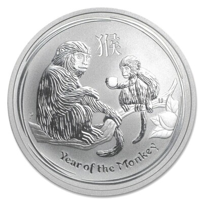 #ad 2016 Australia Year of The Monkey Perth 1 2 Oz 999 Fine Silver Coin In Capsule $63.61