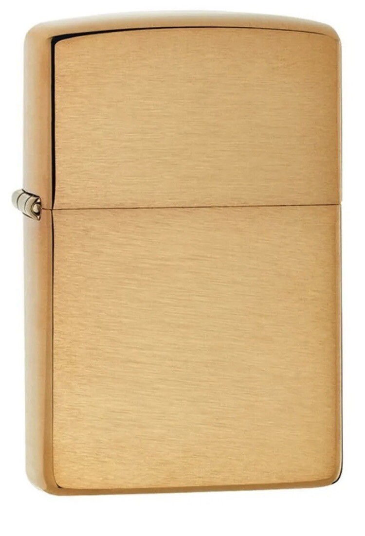 Zippo 204B, Classic Brushed Brass Finish Lighter, Full Size 