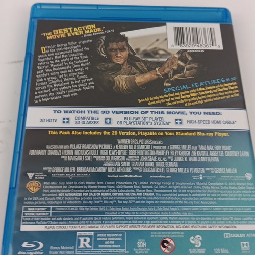 Mad Max: Fury Road Lenticular Slipcover (3D Blu-ray, 2D Blu-ray, DVD) Works - Picture 3 of 7