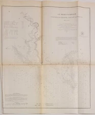 1859 U.S. Coast Survey chart map St. Mary's River Cornfield Harbor Pt. Lookout