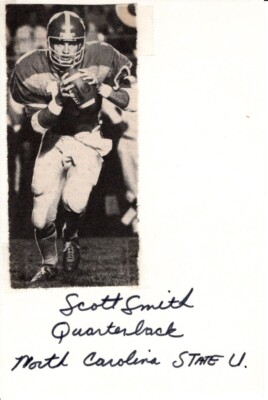 T19-79917 Football autograph card Scott Smith QB North Carolina State 78-79
