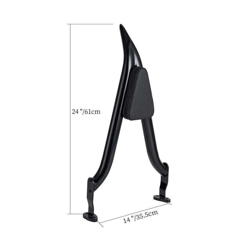 24" Black Sissy Bar Pad Backrest For Harley Davidson FLRT Freewheeler 2015-2024 - Image 2 of 4