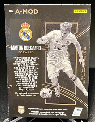2016-2017 PANINI BLACK GOLD SOCCER MARTIN DEGAARD /199 AUTOGRAPH