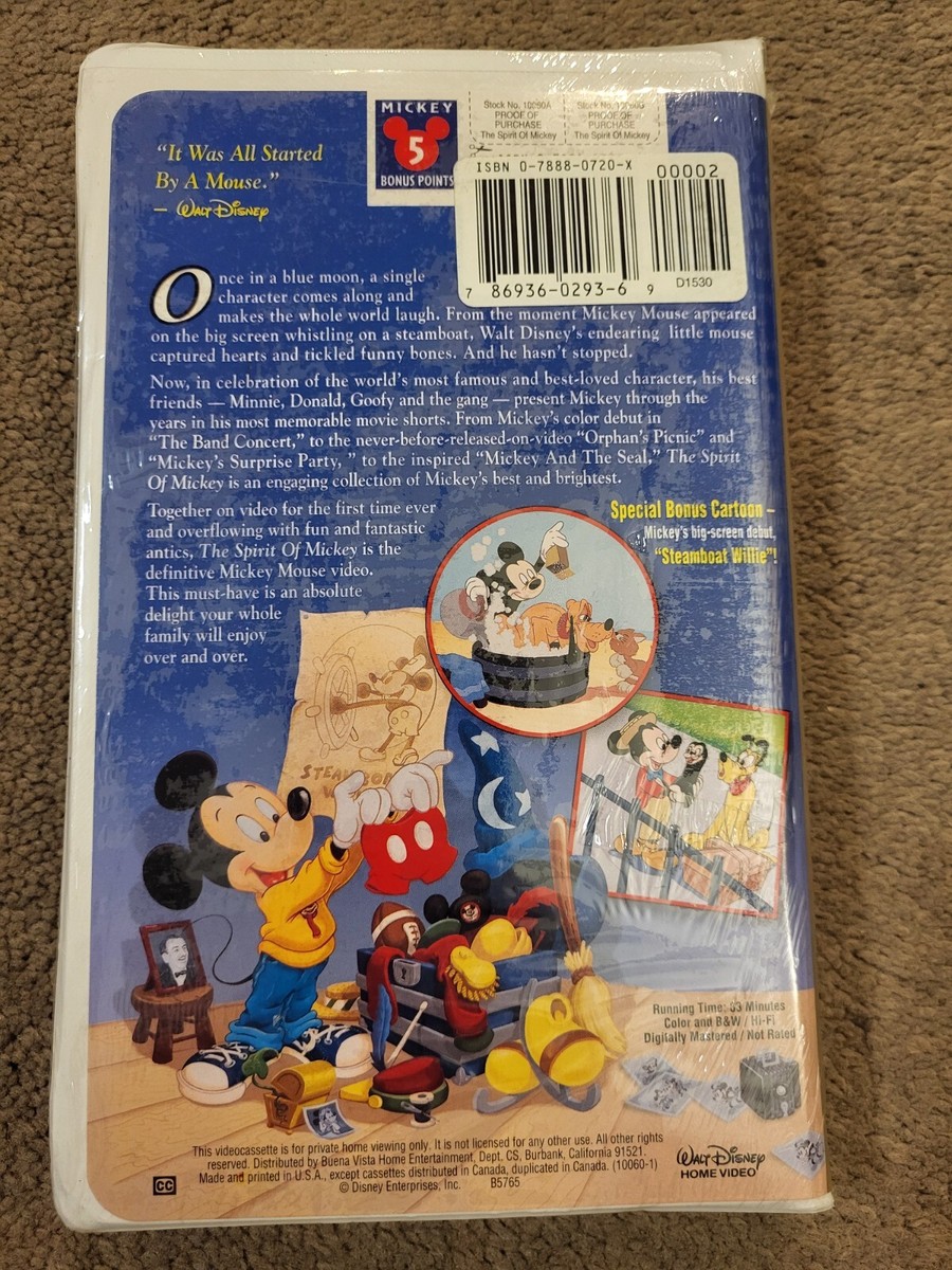 Walt Disney's The Spirit of Mickey VHS Clamshell Treasured Moments