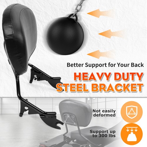 Black Backrest Sissy Bar & Stealth Rack For 09-25 Harley Road Glide Street Glide - Picture 8 of 17