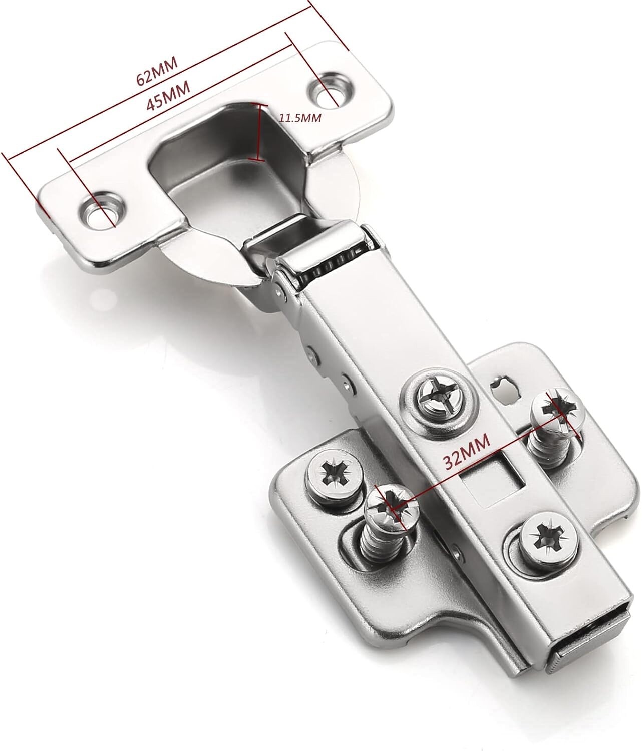 10 pcs Soft Close Cabinet Hinges,110° Full Overlay Cupboard Wardrobe Hinges Stee