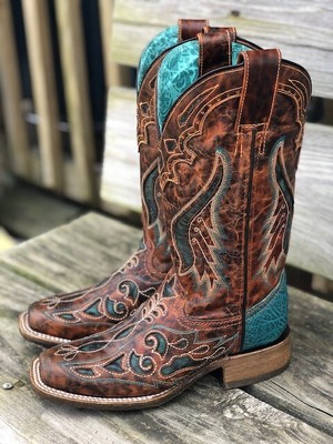 corral brown and turquoise boots