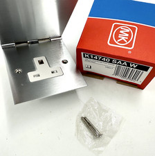 MK EDGE 13 A 1G UNSWITCHED FLOOR SOCKET SILVER ANODISED ALUMINIUM  K14740 SAA W