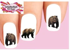 Waterslide Nail Decals Set of 20 - Grizzly Bear Assorted