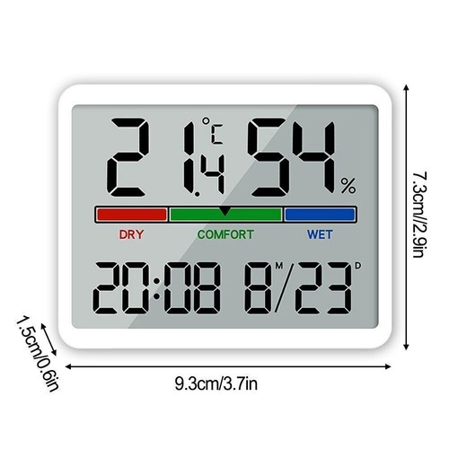 Digital Electronic Alarm Clock LCD Large Screen Displays Wall Clock Thermometer - Picture 9 of 19