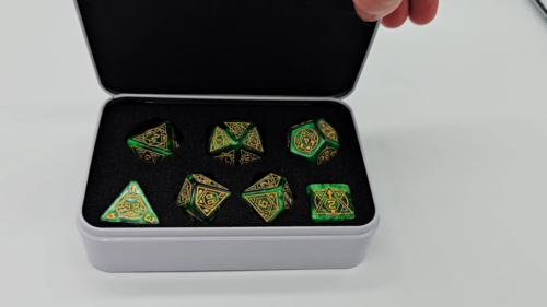 Green Star Constellation Resin DND Dice Set Polyhedral Dungeons and Dragons MTG - Video 1 of 1