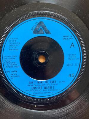1979 JENNIFER WARNES 7'' - DON'T MAKE ME OVER / FRANKIE IN THE RAIN - ARISTA 272