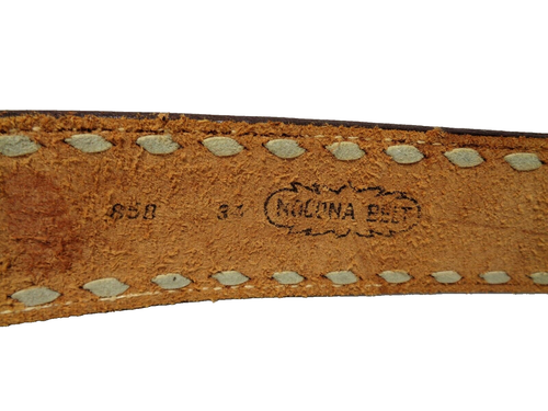 Vtg Nocona Tooled Wide Leather LIZ Western Taper Belt USA Fits Waist Size 34-36" - Picture 7 of 8