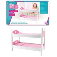 Baby Puppenbett Etagenbett Puppen Bett Holz Weiß Rosa + Decke Kissen Matratze