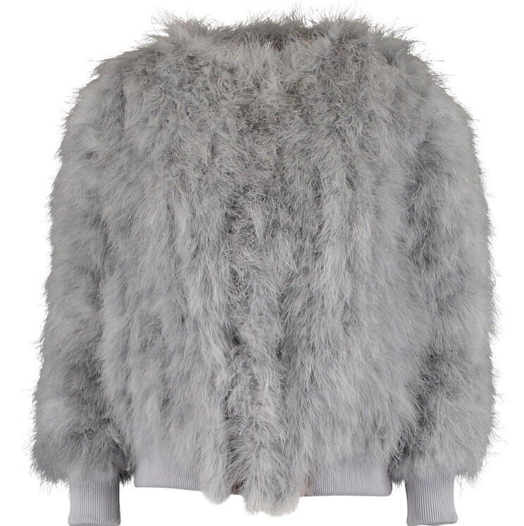 ALTRA Cappotto giacca soffice ALBERTA FERRETTI grigio seta piuma Made in Italy £2.430