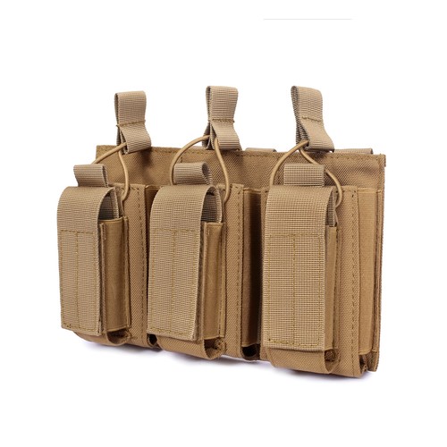 Tactical Molle Triple Open Top Magazine Pouch Hunting Rifle Pistol Mag Waist Bag - Picture 21 of 25