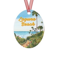 Heisler Park Oval Metal Ornament 2 sided