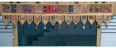 Patchwork Tür Indisch Bestickt Toran Wandbehang Volants Vintage Zimmerdeko